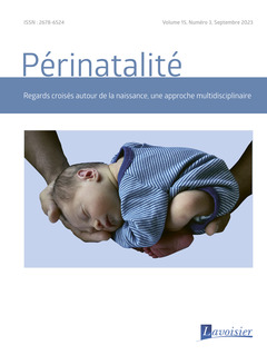 Couverture de l’ouvrage Périnatalité Vol. 15 N° 3 - Septembre 2023