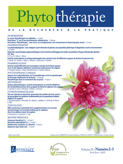 Couverture de l’ouvrage Phytothérapie Volume 21 N° 2-3_Avril-Juin 2023