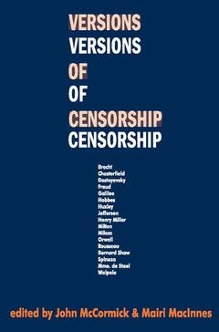 Couverture de l’ouvrage Versions of Censorship