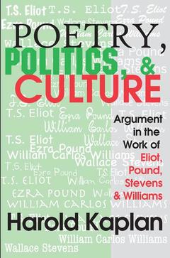 Couverture de l’ouvrage Poetry, Politics, and Culture