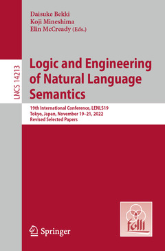 Couverture de l’ouvrage Logic and Engineering of Natural Language Semantics