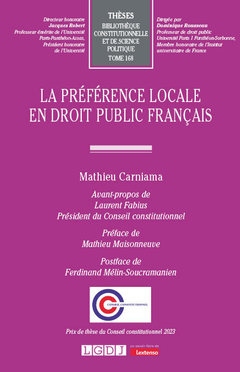Couverture de l’ouvrage La préférence locale en droit public français