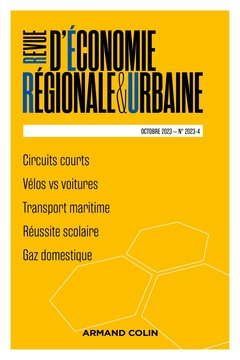 Couverture de l’ouvrage Revue d'economie regionale et urbaine n 4/2023