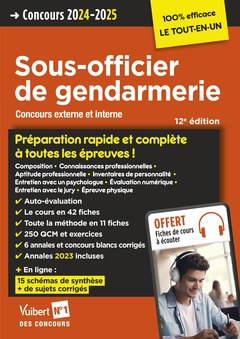 Couverture de l’ouvrage Concours Sous-officier de gendarmerie - Préparation rapide et complète à toutes les épreuves - Annales 2023