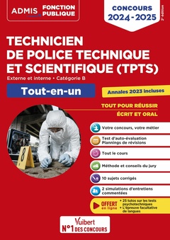 Couverture de l’ouvrage Concours TPTS - Technicien de police technique et scientifique - Catégorie B - Tout-en-un