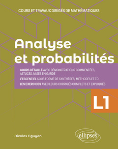 Couverture de l’ouvrage Analyse et Probabilités - Licence 1re année - Cours et travaux dirigés de mathématiques