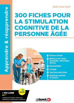 Couverture de l’ouvrage 300 fiches pour la stimulation cognitive de la personne âgée