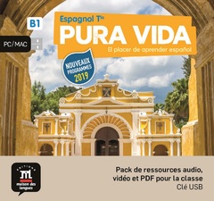 Couverture de l’ouvrage Pura vida terminale - cle usb (audio + video) - el placer de aprender espanol