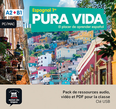 Couverture de l’ouvrage Pura Vida 1re - Clé USB (audio + vidéo)