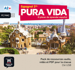 Couverture de l’ouvrage Pura vida 2de - Clé USB (audio + vidéo)
