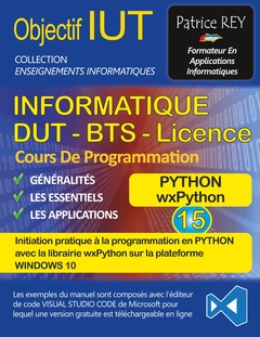 Couverture de l’ouvrage DUT informatique wxPython (tome 15)
