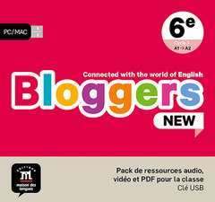 Couverture de l’ouvrage Bloggers NEW 6e - pack de ressource audio, vidéo et PDF pour la classe