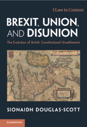 Couverture de l’ouvrage Brexit, Union, and Disunion