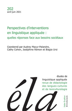 Couverture de l’ouvrage Études de linguistique appliquée - N°2/2021