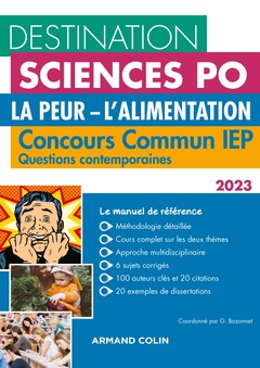 Couverture de l’ouvrage Destination Sciences Po Questions contemporaines 2023 - Concours commun IEP