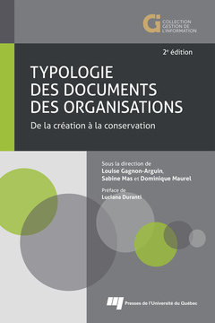 Cover of the book Typologie des documents des organisations, 2e édition