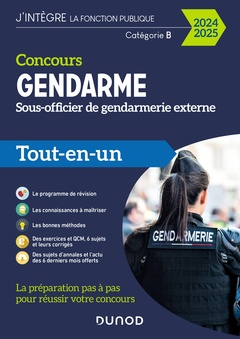 Couverture de l’ouvrage Concours Gendarme - Sous-officier de gendarmerie externe - 2024/2025