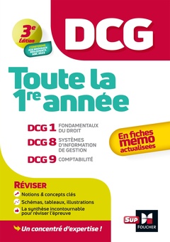 Couverture de l’ouvrage DCG - Toute la 1ère année du DCG 1, 8, 9 en fiches - 2024 - Révision 2024-2025