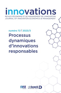 Couverture de l’ouvrage Innovations n° 72 - Processus dynamiques d’innovations responsables