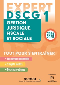 Couverture de l’ouvrage DSCG 1 - EXPERT - Gestion juridique, fiscale et sociale 2024