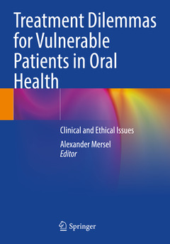 Couverture de l’ouvrage Treatment Dilemmas for Vulnerable Patients in Oral Health