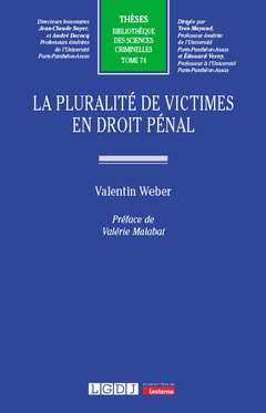 Couverture de l’ouvrage La pluralité de victimes en droit pénal