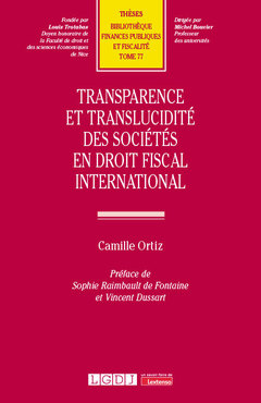 Couverture de l’ouvrage Transparence et translucidité des sociétés en droit fiscal international