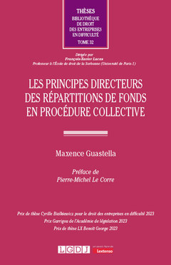 Couverture de l’ouvrage Les principes directeurs des répartitions de fonds en procédure collective