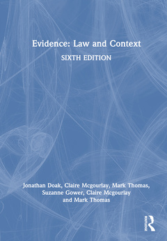 Couverture de l’ouvrage Evidence: Law and Context