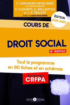 Cover of the book Cours de droit social 2024-2025