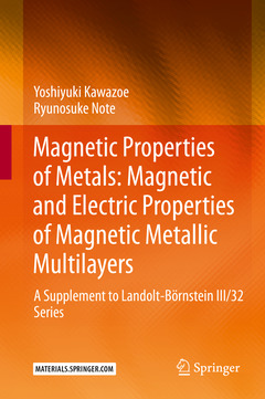Couverture de l’ouvrage Magnetic Properties of Metals: Magnetic and Electric Properties of Magnetic Metallic Multilayers