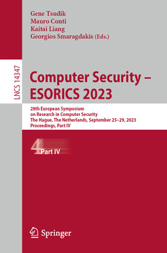 Couverture de l’ouvrage Computer Security – ESORICS 2023