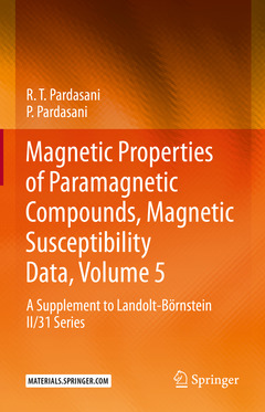 Couverture de l’ouvrage Magnetic Properties of Paramagnetic Compounds, Magnetic Susceptibility Data, Volume 5