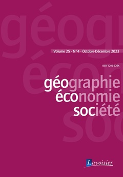 Couverture de l’ouvrage Géographie, économie, société Volume 25 N° 4_ Octobre-Décembre 2023