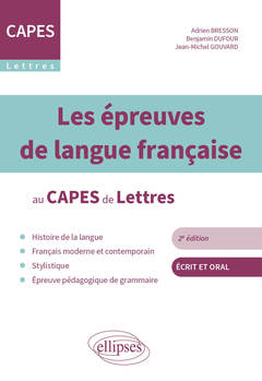 Couverture de l’ouvrage Les épreuves de langue française au CAPES de Lettres