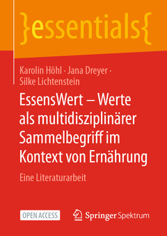 Couverture de l’ouvrage EssensWert - Werte als multidisziplinärer Sammelbegriff im Kontext von Ernährung