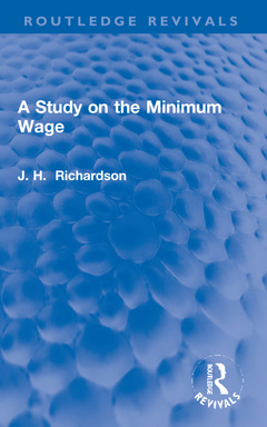 Couverture de l’ouvrage A Study on the Minimum Wage