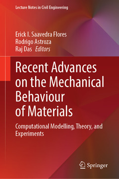 Couverture de l’ouvrage Recent Advances on the Mechanical Behaviour of Materials