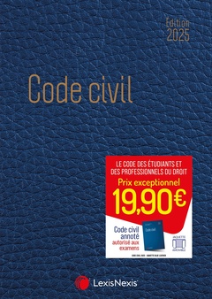Couverture de l’ouvrage Code civil 2025 - Jaquette Blue leather