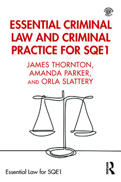 Couverture de l’ouvrage Essential Criminal Law and Criminal Practice for SQE1
