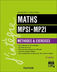 Couverture de l’ouvrage Maths MPSI-MP2I - Méthodes et Exercices - 6e éd.