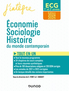 Couverture de l’ouvrage ECG 1 ET ECG 2 - Economie, Sociologie, Histoire du monde contemporain 2024-2025