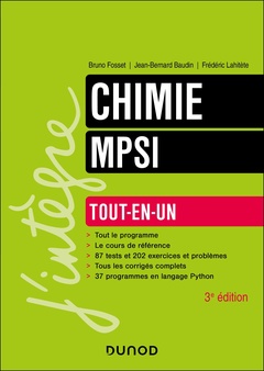 Couverture de l’ouvrage Chimie tout-en-un MPSI - 3e éd.