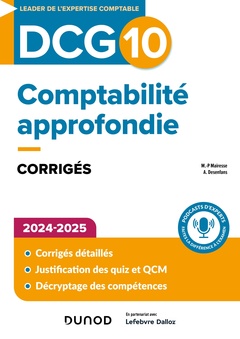 Couverture de l’ouvrage DCG 10 - Comptabilité approfondie - Corrigés 2024-2025