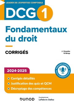Cover of the book DCG 1 - Fondamentaux du droit - Corrigés - 5e éd.