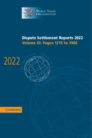 Couverture de l’ouvrage Dispute Settlement Reports 2022: Volume 3, Pages 1215 to 1966