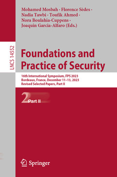 Couverture de l’ouvrage Foundations and Practice of Security