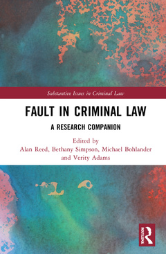 Couverture de l’ouvrage Fault in Criminal Law