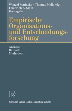 Couverture de l’ouvrage Empirische Organisations- und Entscheidungsforschung