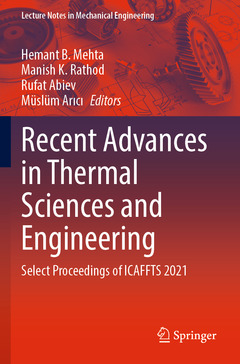 Couverture de l’ouvrage Recent Advances in Thermal Sciences and Engineering